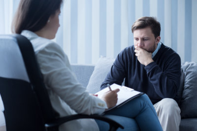 man listening to the psychiatrist