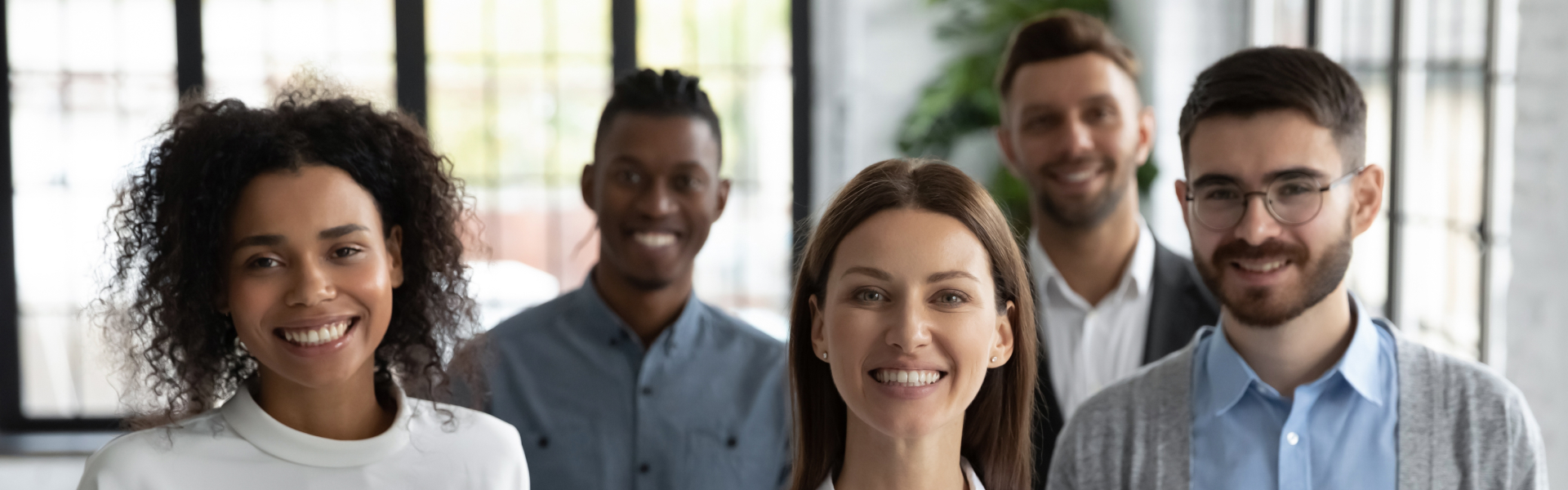 group of professionals smiling